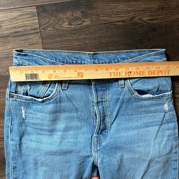 Levi's 501 Jeans Men's 29x30 Blue Denim Straight Leg Button Fly Cotton - Picture 4 of 7